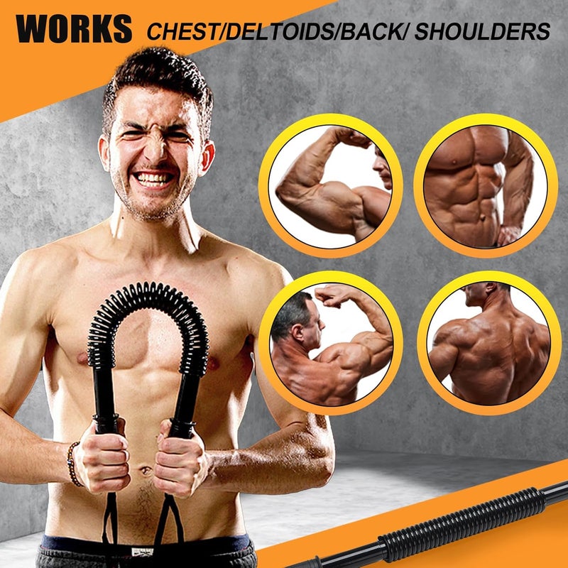 CALCHELE Power Twister Flex Bar - Black Upper Body Weight Machine - Image 3